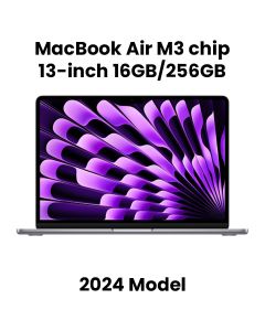 Apple 13-inch MacBook Air: Apple M3 chip with 8-core CPU and 8-core GPU, 16GB, 256GB SSD - Space Grey |MC8G4AB/A