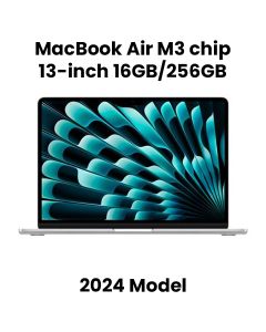 Apple 13-inch MacBook Air: Apple M3 chip with 8-core CPU and 8-core GPU, 16GB, 256GB SSD - Silver |MC8H4ZS/A