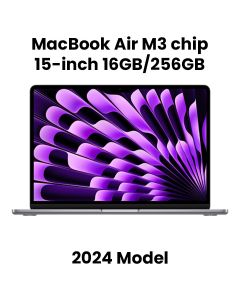Apple 15-inch MacBook Air: Apple M3 chip with 8-core CPU and 10-core GPU, 16GB, 256GB SSD - Space Grey |MC9D4ZS/A