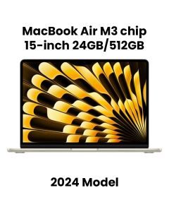 Apple 15-inch MacBook Air: Apple M3 chip with 8-core CPU and 10-core GPU, 24GB, 512GB SSD - Starlight |MC9K4ZS/A