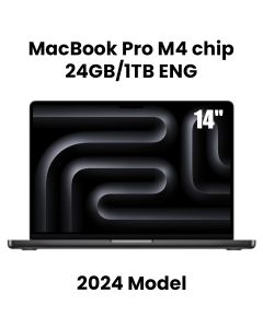 Apple 14-inch MacBook Pro: Apple M4 chip with 10-core CPU and 10-core GPU, 24GB, 1TB SSD - Space Black |MCX04ZS/A