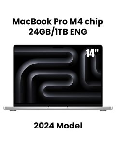 Apple 14-inch MacBook Pro: Apple M4 chip with 10-core CPU and 10-core GPU, 24GB, 1TB SSD - Silver |MCX14ZS/A