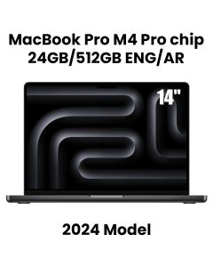 Apple 14-inch MacBook Pro: Apple M4 Pro chip with 12-core CPU and 16-core GPU, 24GB, 512GB SSD - Space Black |MX2H3AB/A