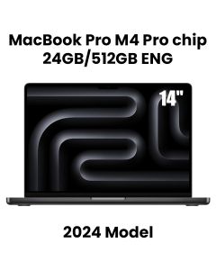 Apple 14-inch MacBook Pro: Apple M4 Pro chip with 12-core CPU and 16-core GPU, 24GB, 512GB SSD - Space Black |MX2H3ZS/A