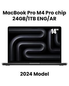 Apple 14-inch MacBook Pro: Apple M4 Pro chip with 14-core CPU and 20-core GPU, 24GB, 1TB SSD - Space Black |MX2J3AB/A