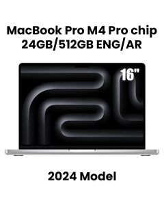Apple 16-inch MacBook Pro: Apple M4 Pro chip with 14-core CPU and 20-core GPU, 24GB, 512GB SSD - Silver |MX2T3AB/A