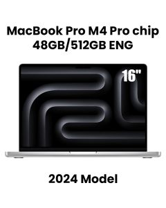 Apple 16-inch MacBook Pro: Apple M4 Pro chip with 14-core CPU and 20-core GPU, 48GB, 512GB SSD - Silver |MX2U3ZS/A