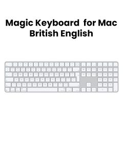 Apple Magic Keyboard with Touch ID and Numeric Keypad for Mac models with Apple silicon - British English - White Keys |MXK73B/A