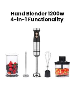 Nutricook Hand Blender 1200W – Powerful High-Torque Motor, Stainless Steel Blending Shaft, Smooth & Fast Food Prep | HB100ME