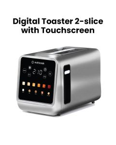 Nutricook Toastie 2-Slice Stainless Steel Digital Toaster – LED Display Controls, 850W Fast Toasting Power, Multiple Browning Levels | NC-TS201