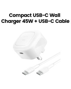 Belkin 45 W PD USB-C Wall Charger + USB-C Cable 1 m (UK Plug) | White | WCA013MY1MWH-B6