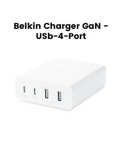 Belkin 108 W 4-Port GaN USB-C Charger (2 USB-C + 2 USB-A) 2 m Cord | White | WCH010MYWH