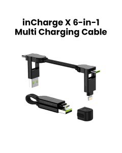 Rolling Square 6-in-1 0.25ft Charging Cable Black| X01WR