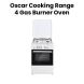 OSCAR Cooking Range 50x55cm, 4 Gas Burners, Gas Oven & Grill - White | 5050GW1