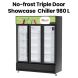 Oscar No-Frost Triple Door Showcase Chiller 980L - Black | OCL980