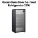 Oscar Glass Door De-Frost Refrigerator 235L | Black | ORF-250GD
