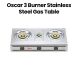 Oscar 3 Burner Stainless Steel Gas Table | OGTSS3B