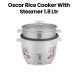 Oscar Rice Cooker with Steamer 1.8L Teflon with Glass Lid | White | ORC18WS