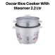 Oscar Rice Cooker with Steamer 2.2L Teflon with Glass Lid | White | ORC22WS