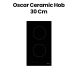 Oscar 30 cm Ceramic Hob with Energy Efficiency - Black |OBD30VCGTM
