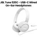 JBL Tune Wired On-Ear Headphones with USB-C – White | JBLT520CWHT