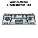 Ariston 90cm 6-Gas Burner Hob | PHN962/TX/IX/QA