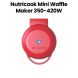 Nutricook Mini Waffle Maker – Rapid Heat Non-Stick Surface, Compact Countertop Size, Simple One-Touch Waffle Cooking - Red | NC-WM100R