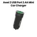 Awei Dual USB Port Car Charger – Black | C-830