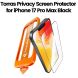 Torras Install Master Privacy Series Screen Protector for iPhone 17 Pro Max - Black | X00FX2627