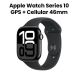 Apple Watch Series 10 GPS + Cellular 46mm Jet Black Aluminium Case with Black Sport Band - S/M | MWY33QA/A