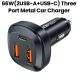 Acefast 66W Three-Port Metal Car Charger (2USB-A+USB-C) - Black | B9