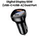 Acefast Digital Display 66W Dual Port Car Charger (USB-C+USB-A) - Black | B4
