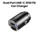 Aukey 30W Ultra Small 2-Port Car Charger (C+C Port) - Black |CC-A4-SV