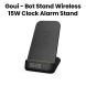 Goui 15W Wireless Clock Alarm Stand - Black |G-CLOCK15WQI-K