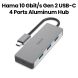 Hama USB-C Hub 4 Ports USB 3.2 Gen 2 10 Gbit/s Alu - Gray |200105