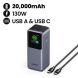 UGREEN 20,000mAh Quick Charging 130W Power Bank (Gray) | UG-PB-PB721-20000C-130W
