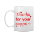 White Mug Printed in Red Expressing Gratitude