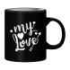 Black Mug Printed in White Everlasting Love