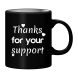 Black Mug Printed in White Expressing Gratitude