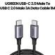 UGREEN USB-C 2.0 Male to USB-C 2.0 Male 3A Data Cable | 1M | Black | UG-CBL-US261-USBC-C-60W-1M-BLK