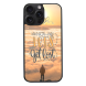 iPhone 15 Pro Max Black Case  Printed With Travel Lettering With Quote And Image