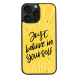 iPhone 15 Pro Max Black Case  Printed With Modern Motivation Quote Yellow Color