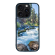iPhone 16 Pro Max Black Case  Printed With River Surrounded With Flowers Autumn Daytime