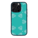iPhone 16 Pro Max Black Case  Printed With Nice Blue Background With White Pattern
