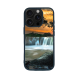 iPhone 16 Pro Black Case Printed With Scenic View Waterfall Againest Sky Sunset