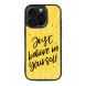 iPhone 16 Pro Black Case  Printed With Modern Motivation Quote Yellow Color