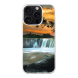 iPhone 16 Pro Max Transparant Case Printed With Scenic View Waterfall Againest Sky Sunset