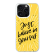 iPhone 16 Pro Max Transparant Case Printed With Modern Motivation Quote Yellow Color