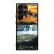 Samsung S25 Ultra Black Case Printed With Scenic View Waterfall Againest Sky Sunset