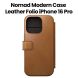 Nomad Modern Leather Folio for iPhone 16 Pro | English Tan-C | Leather | NM01678885